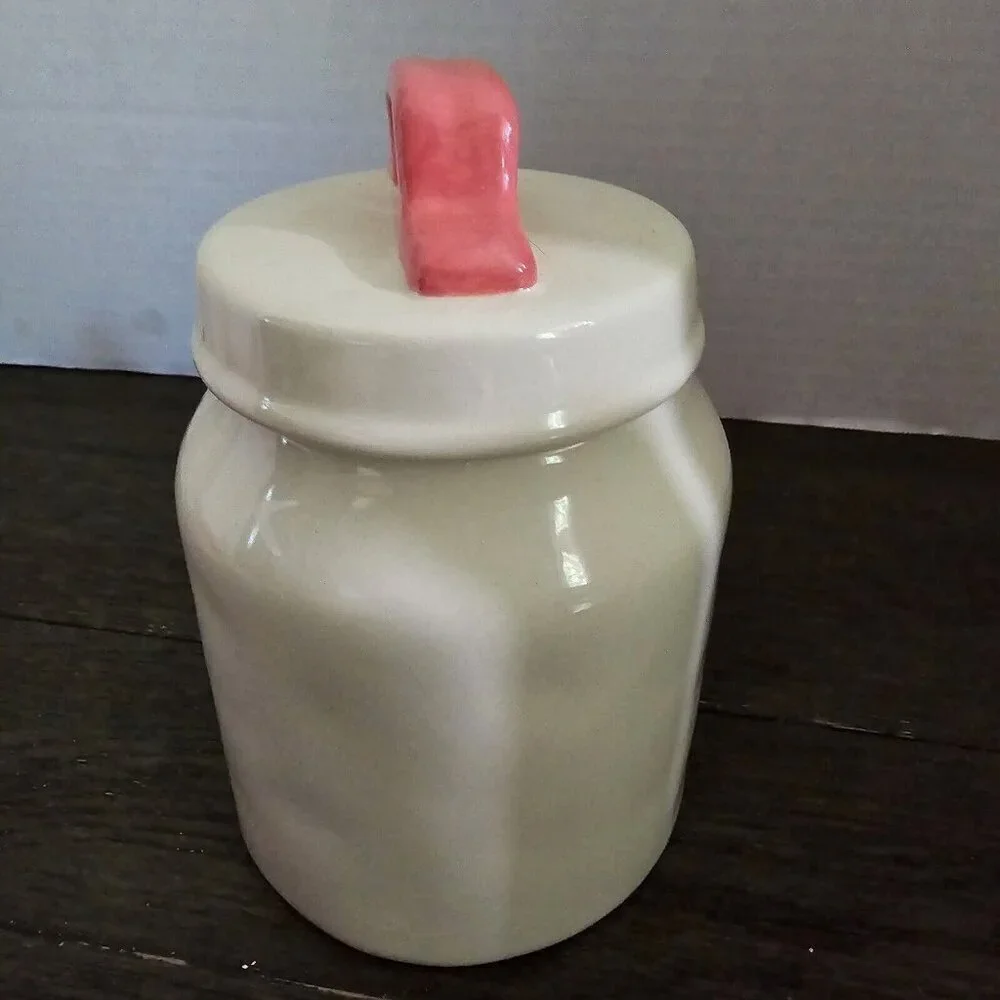 Rae Dunn Artisan Watermelon Icon Baby Canister Rae HTF Summer Pink Handle Cute - Picture 5 of 14